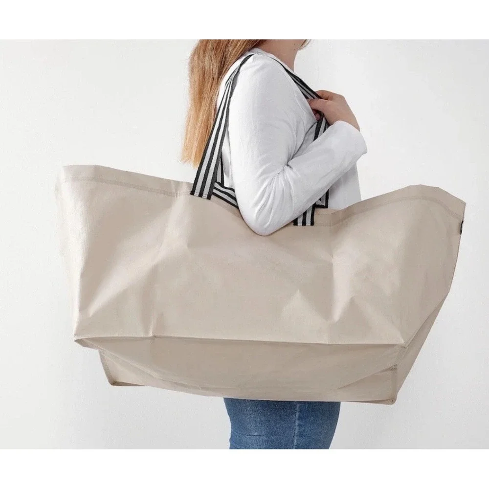 Ikea Görsnygg Large Shopping Laundry Storage Bag, Beige Reusable